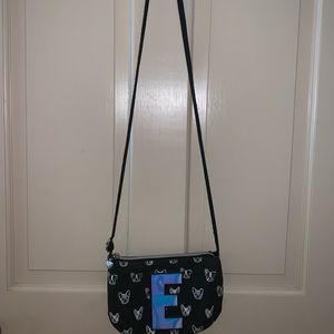 Justice “E” girls shoulder bag with long strap!